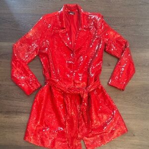 Venus Sparkling Red Sequin Blazer dress size 10